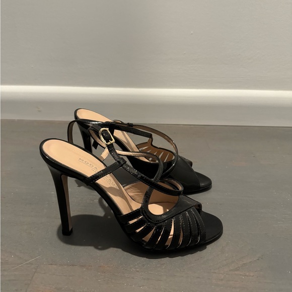 Moda di Fausto Black Open Toe 4 Inch Heels - Picture 1 of 3